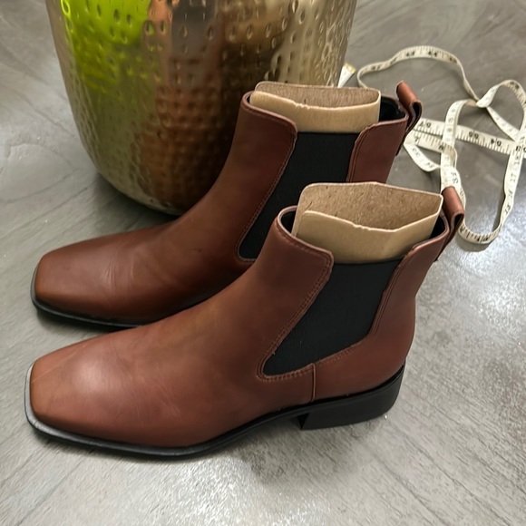 Sam Edelman Womens Thelma Leather Square Toe Ankle Boots - Picture 3 of 10